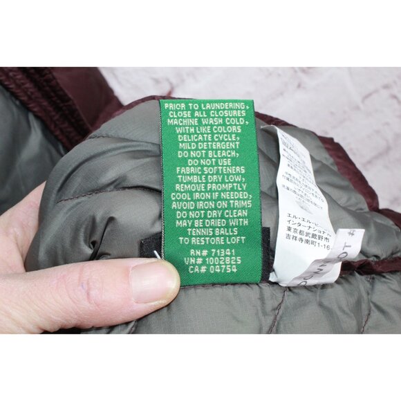 LL Bean Ultralight 850 Down Coat Long Dark Plum Size XS - Picture 9 of 12